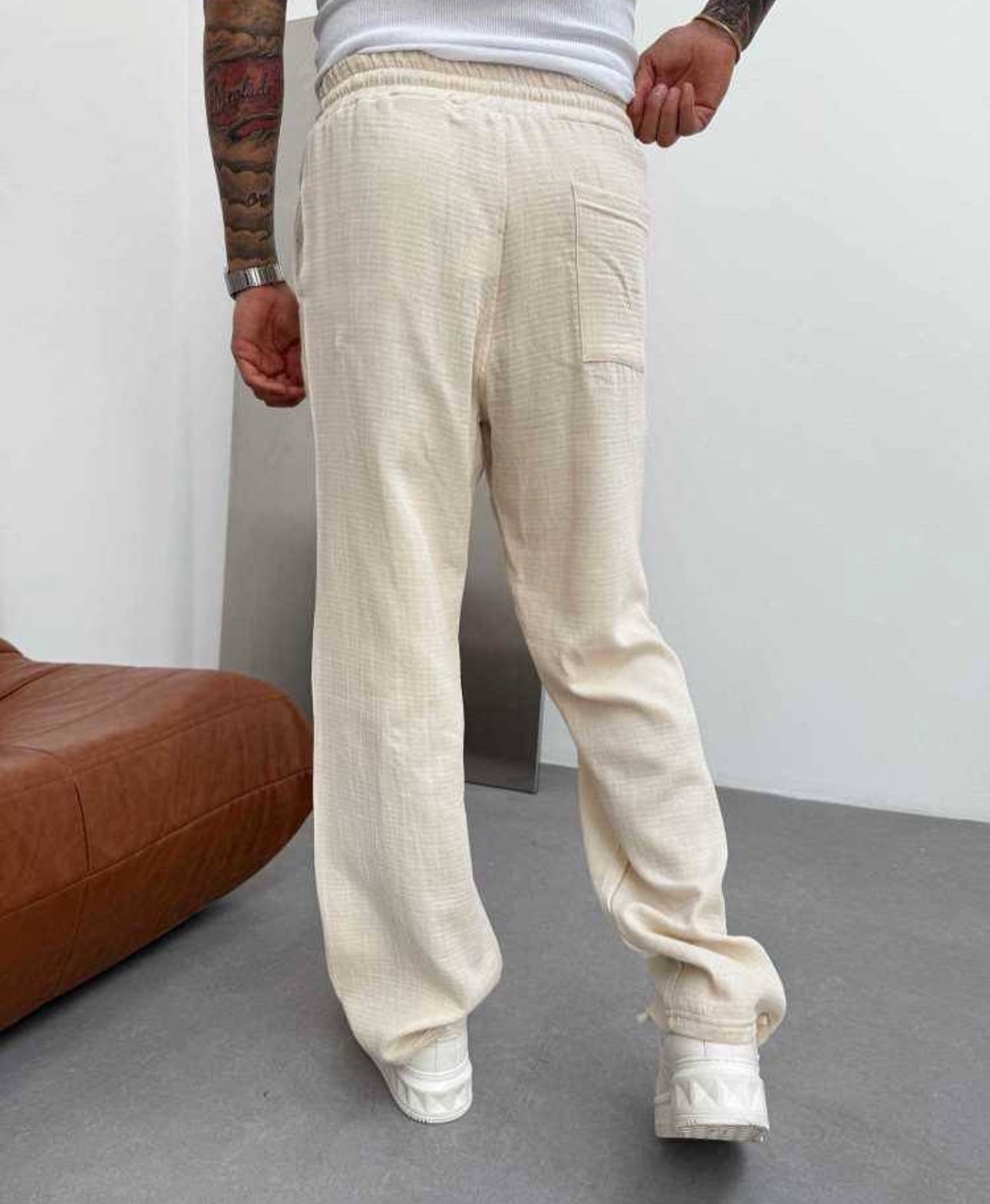 PANTALON EN LIN 100% 🧶 CREAMY