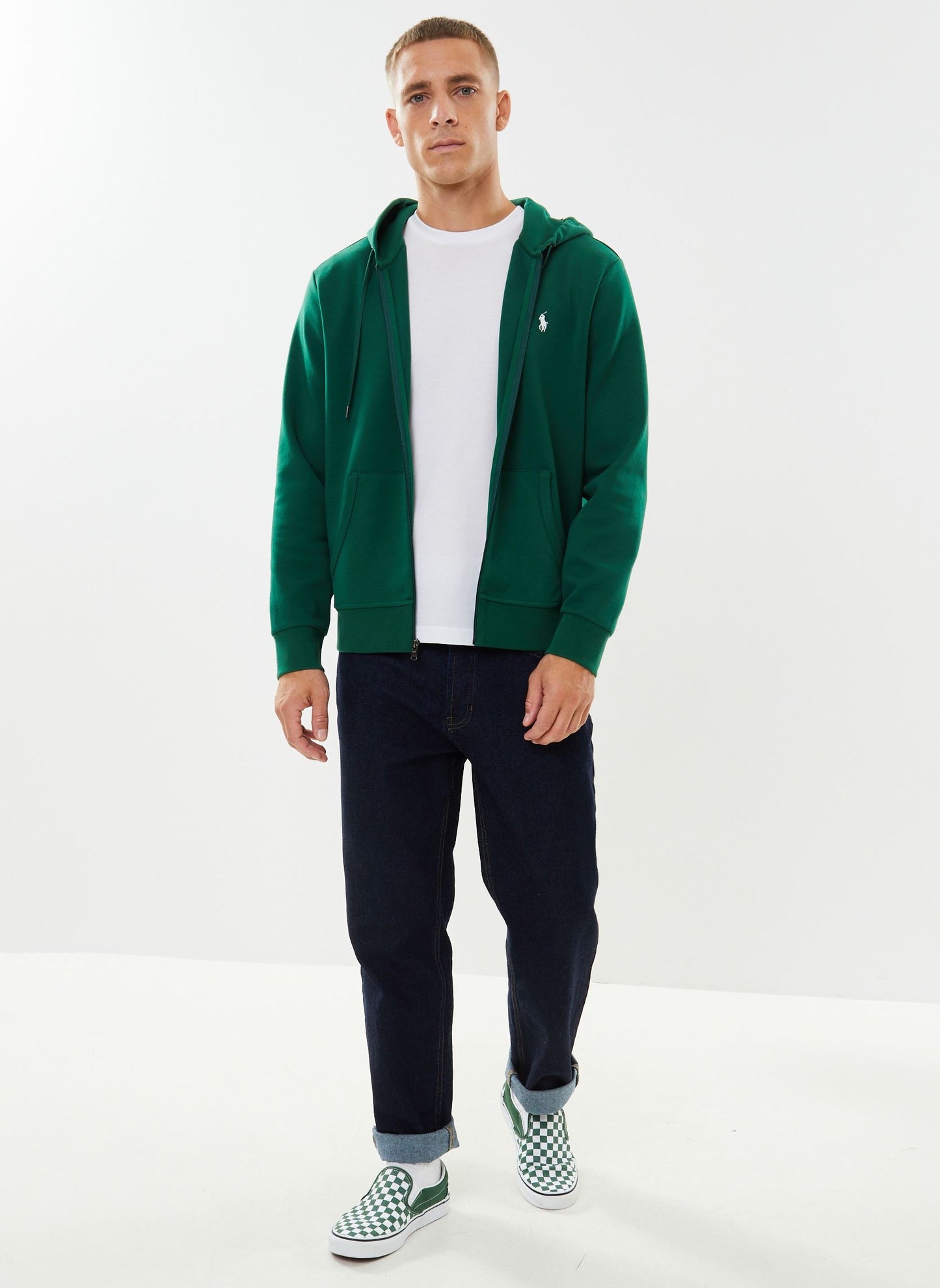 POLO RALPH LAUREN GREEN ZIP UP HOODIE