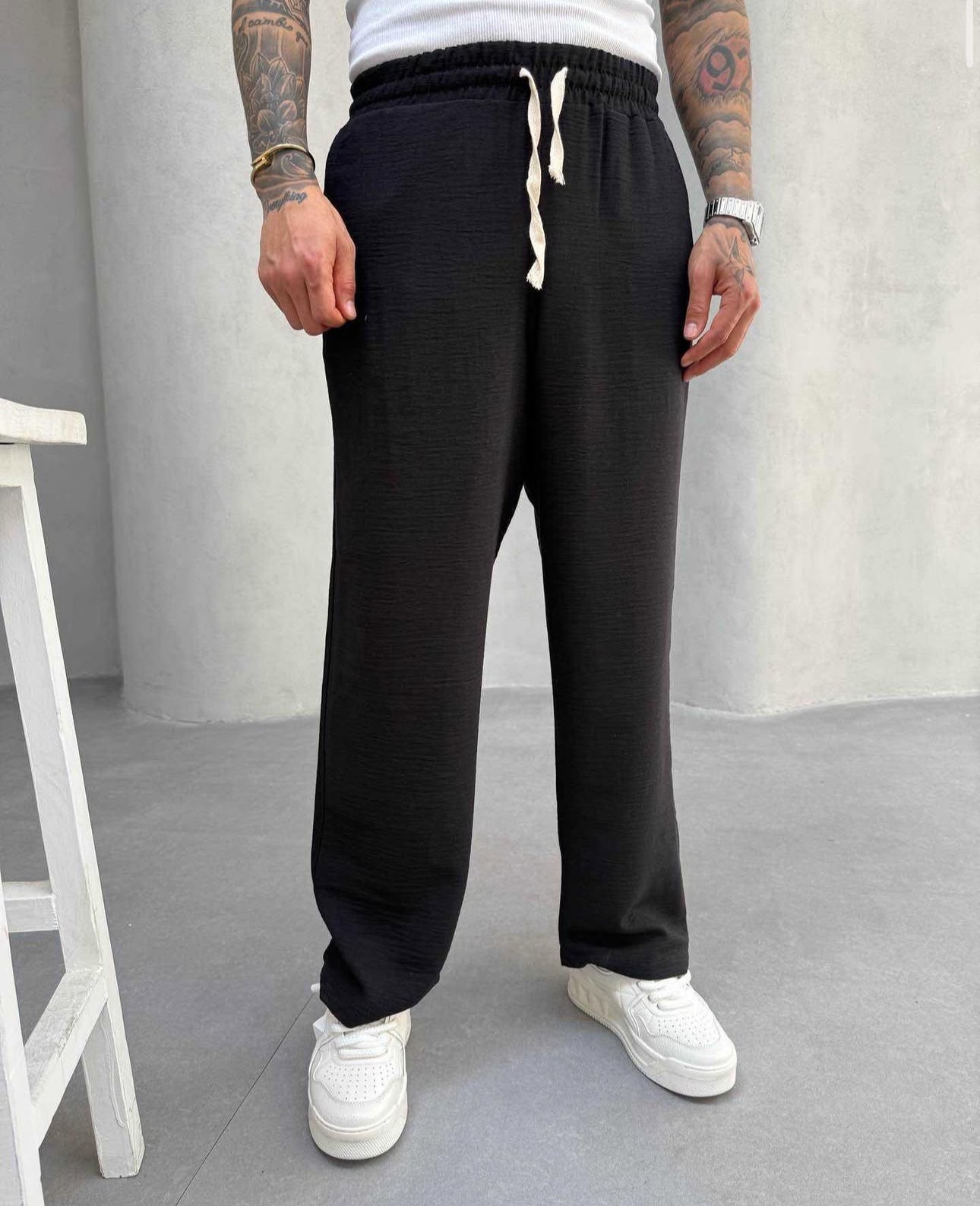 PANTALON EN LIN 100% 🧶 BLACK