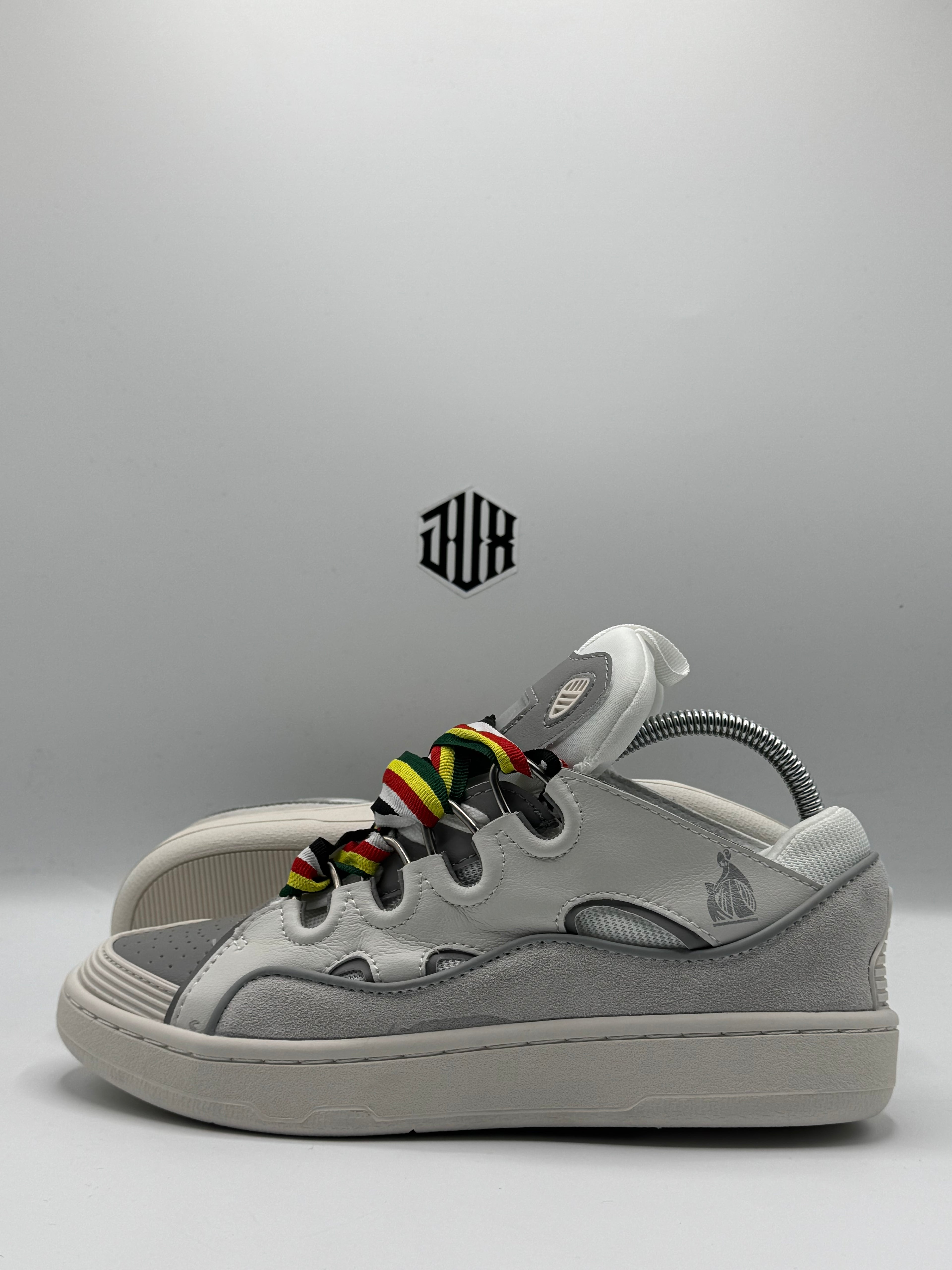 LANVIN CURB SNEAKERS WHITE GREY