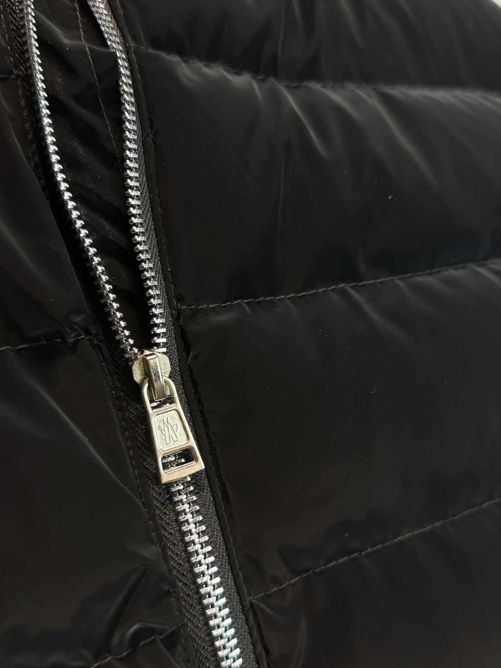 MONCLER PADDED WOOL-BLEND CARDIGAN BLACK