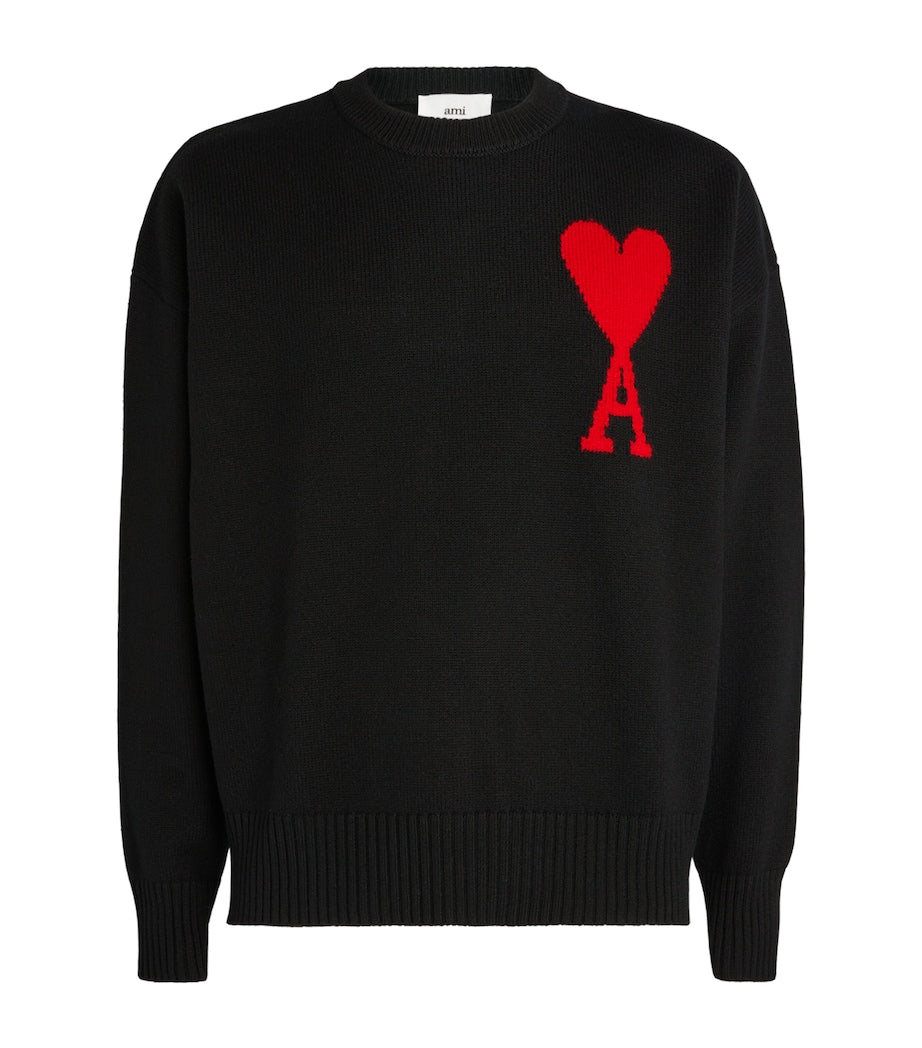 AMI PARIS BLACK KNIT SWEATER (VERY HIGH QUALITY)