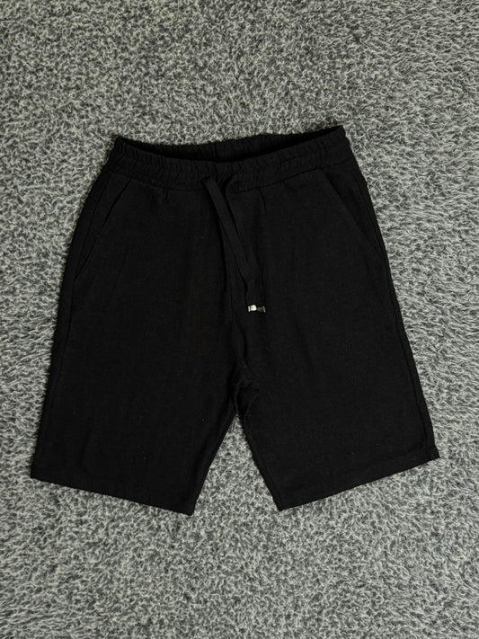SHORT EN LIN 100% NOIR