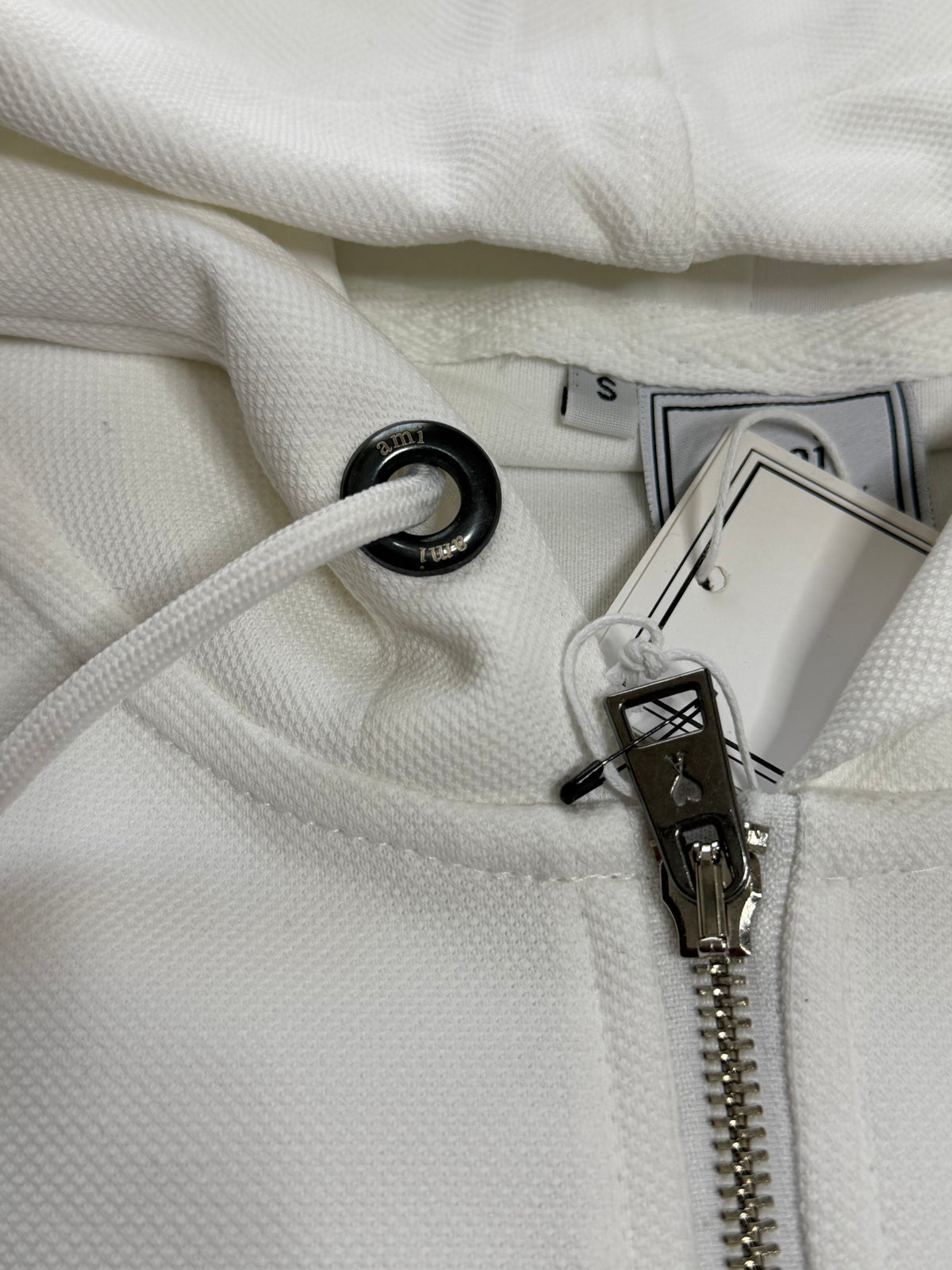 Ami Zip Up Hoodie White (TRIPLE A)