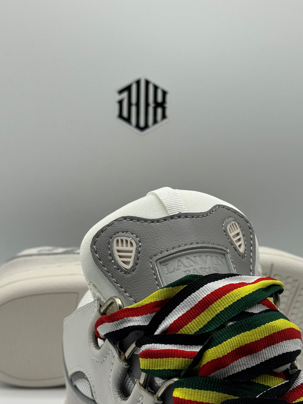 LANVIN CURB SNEAKERS WHITE GREY