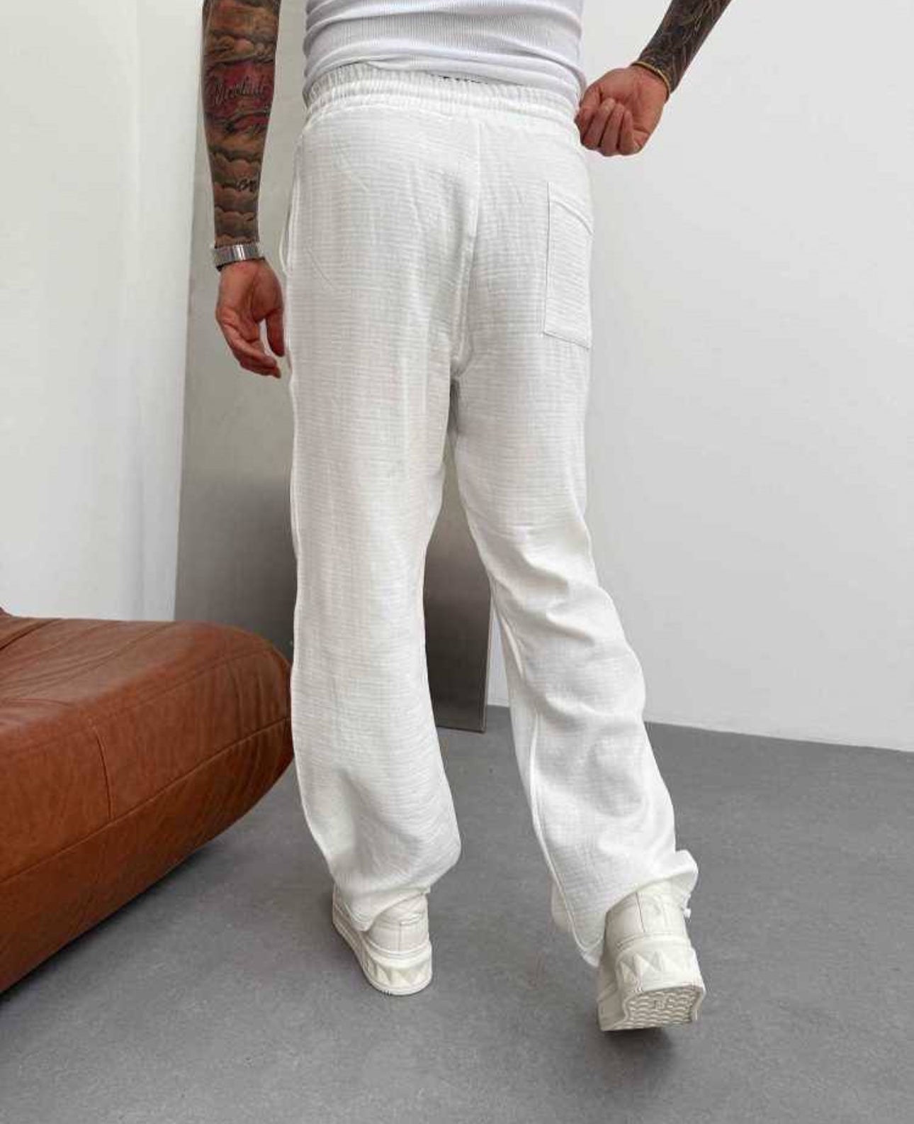 PANTALON EN LIN 100% 🧶 WHITE