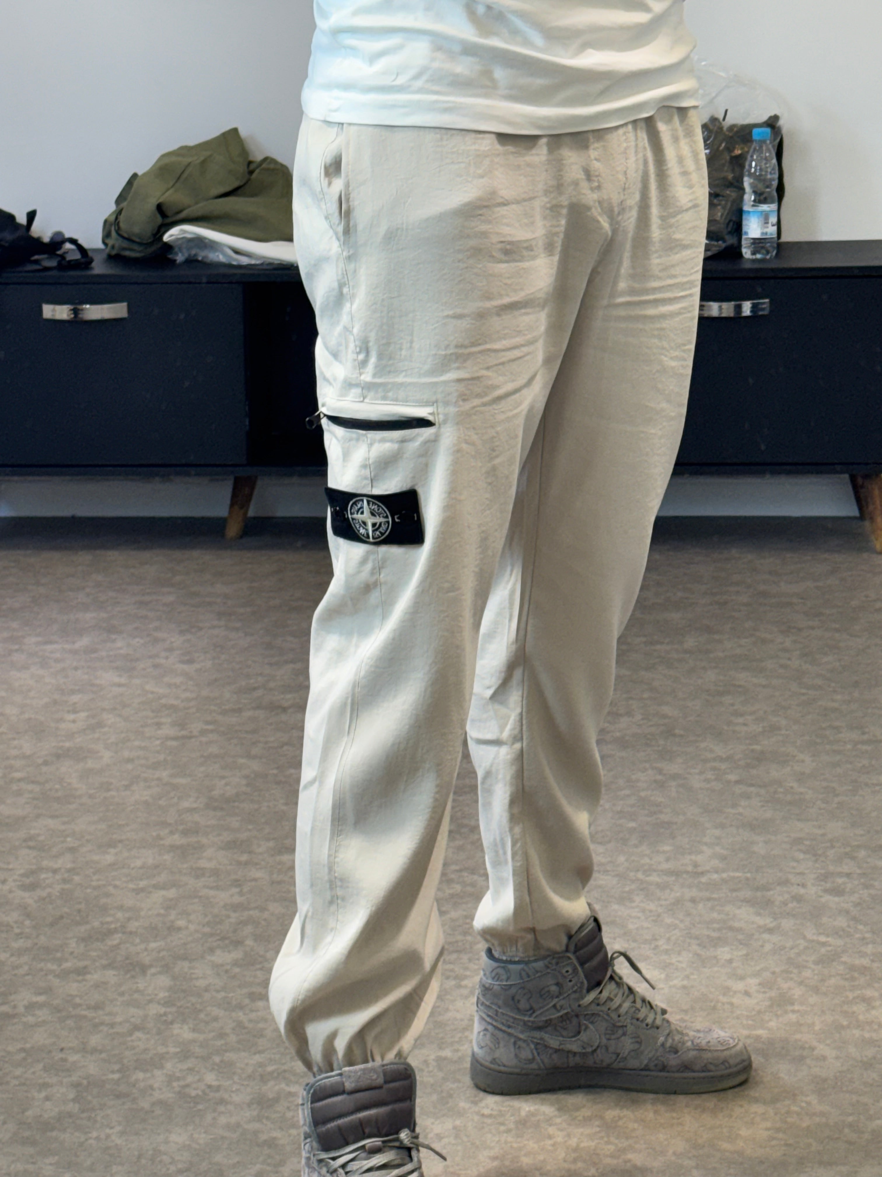 STONE ISLAND LIGHT TRACKSUIT CREAM (TRIPLE A QUALITY)