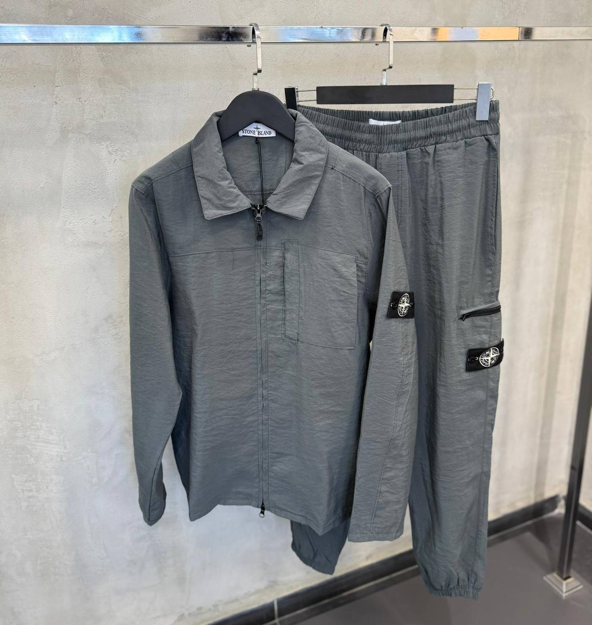 STONE ISLAND LIGHT TRACKSUIT GREY (TRIPLE A QUALITY)