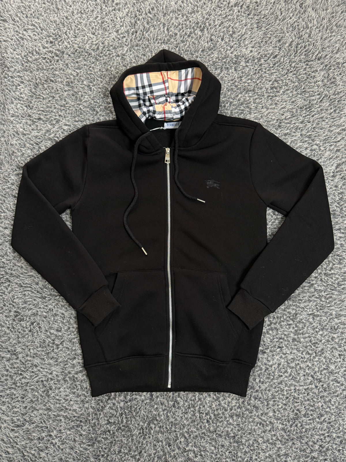 Burberry Black Zip Up Hoodie ( TRIPLE A )