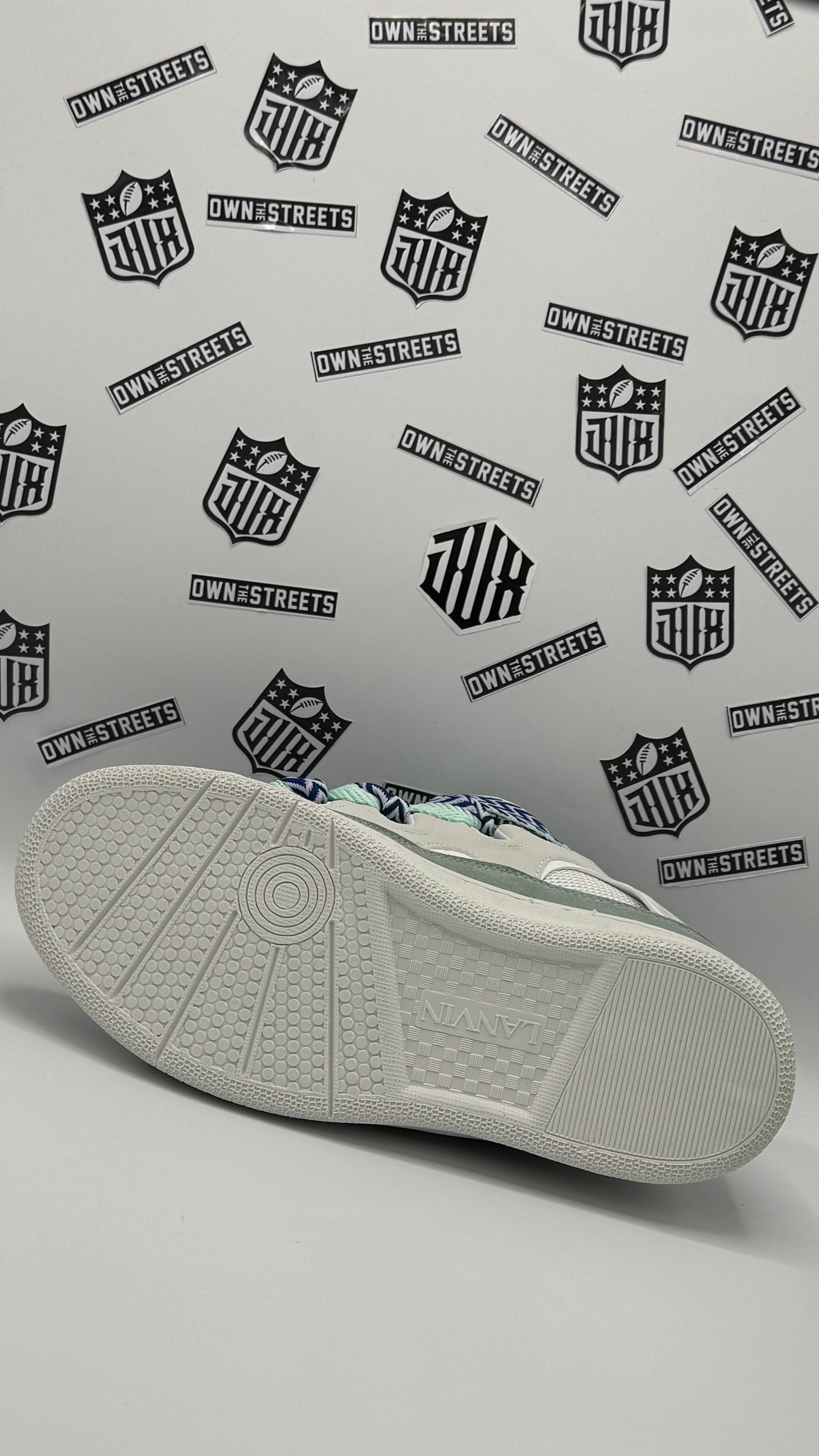 LANVIN CURB SNEAKERS WHITE GREEN (VERY HIGH QUALITY)