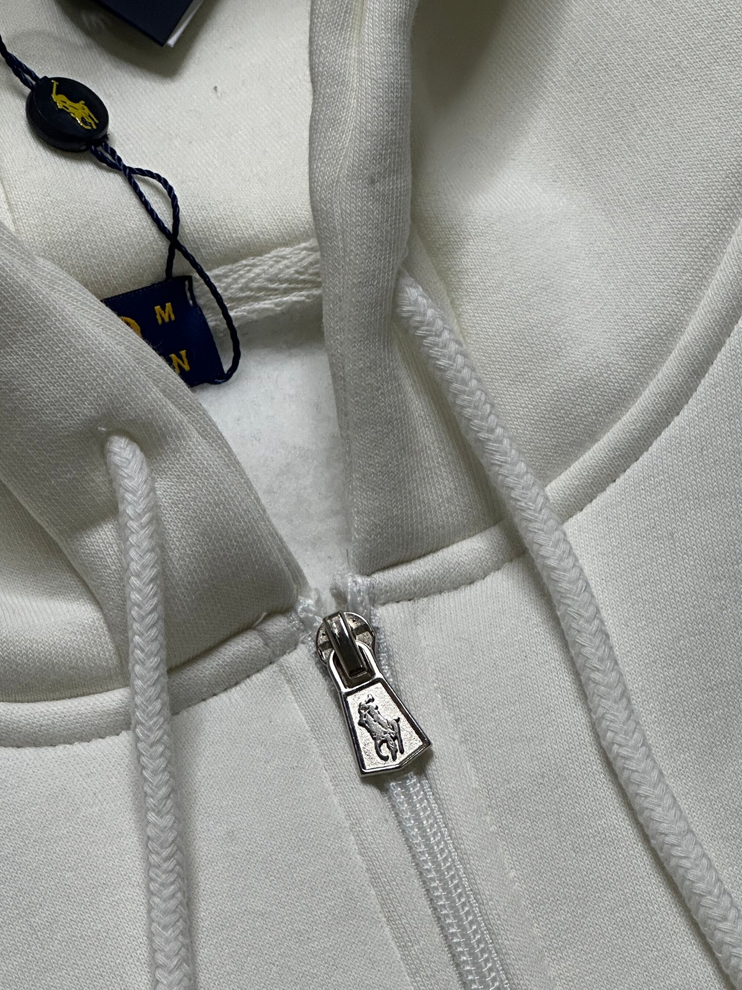 POLO RALPH LAUREN WHITE ZIP UP HOODIE