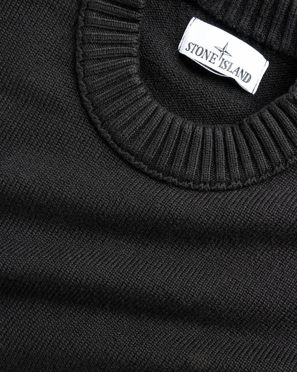 STONE ISLAND CREWNECK SWEATER VIRGIN WOOL BLACK