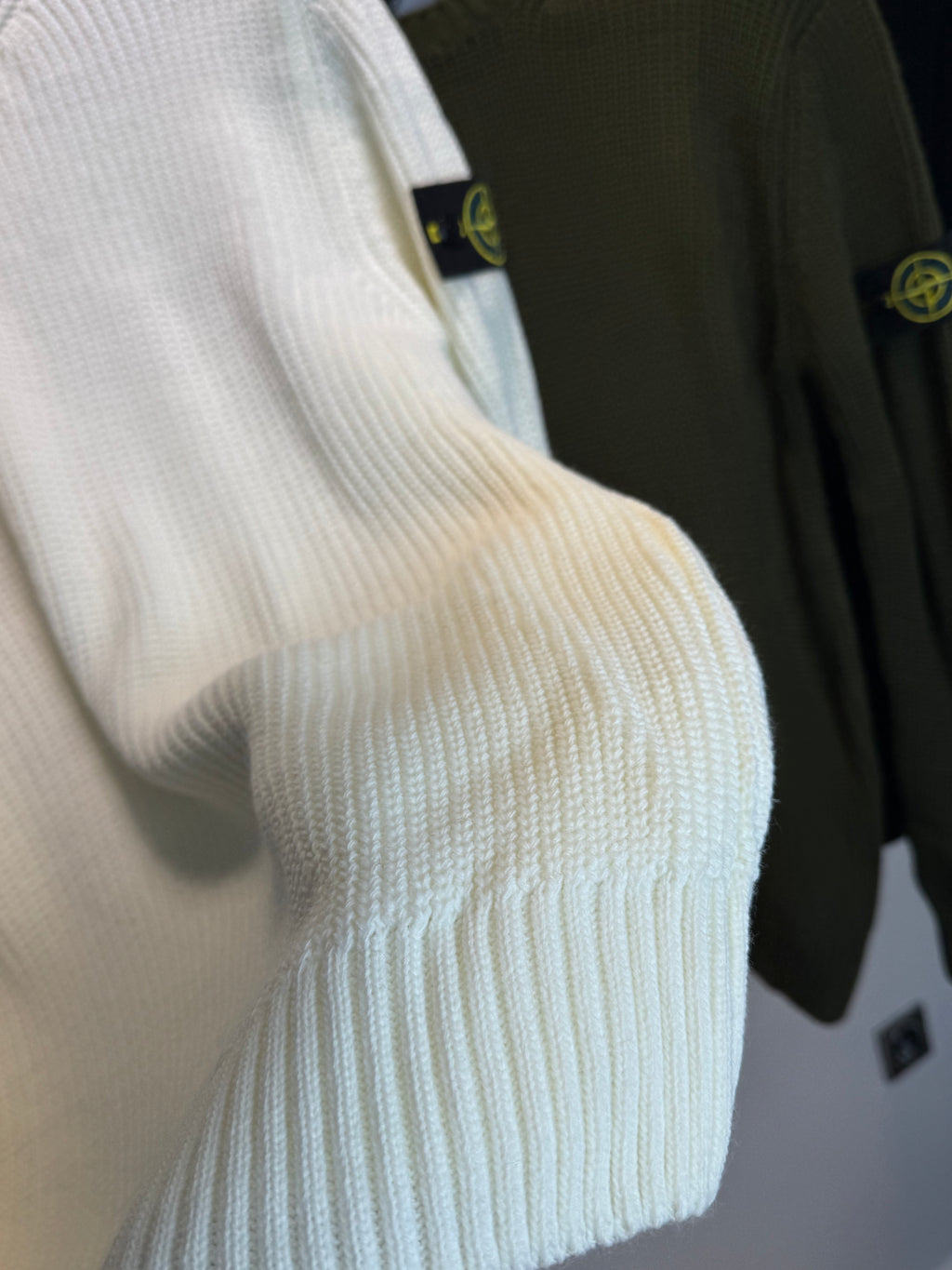 STONE ISLAND VIRGIN WOOL SWEATER WHITE