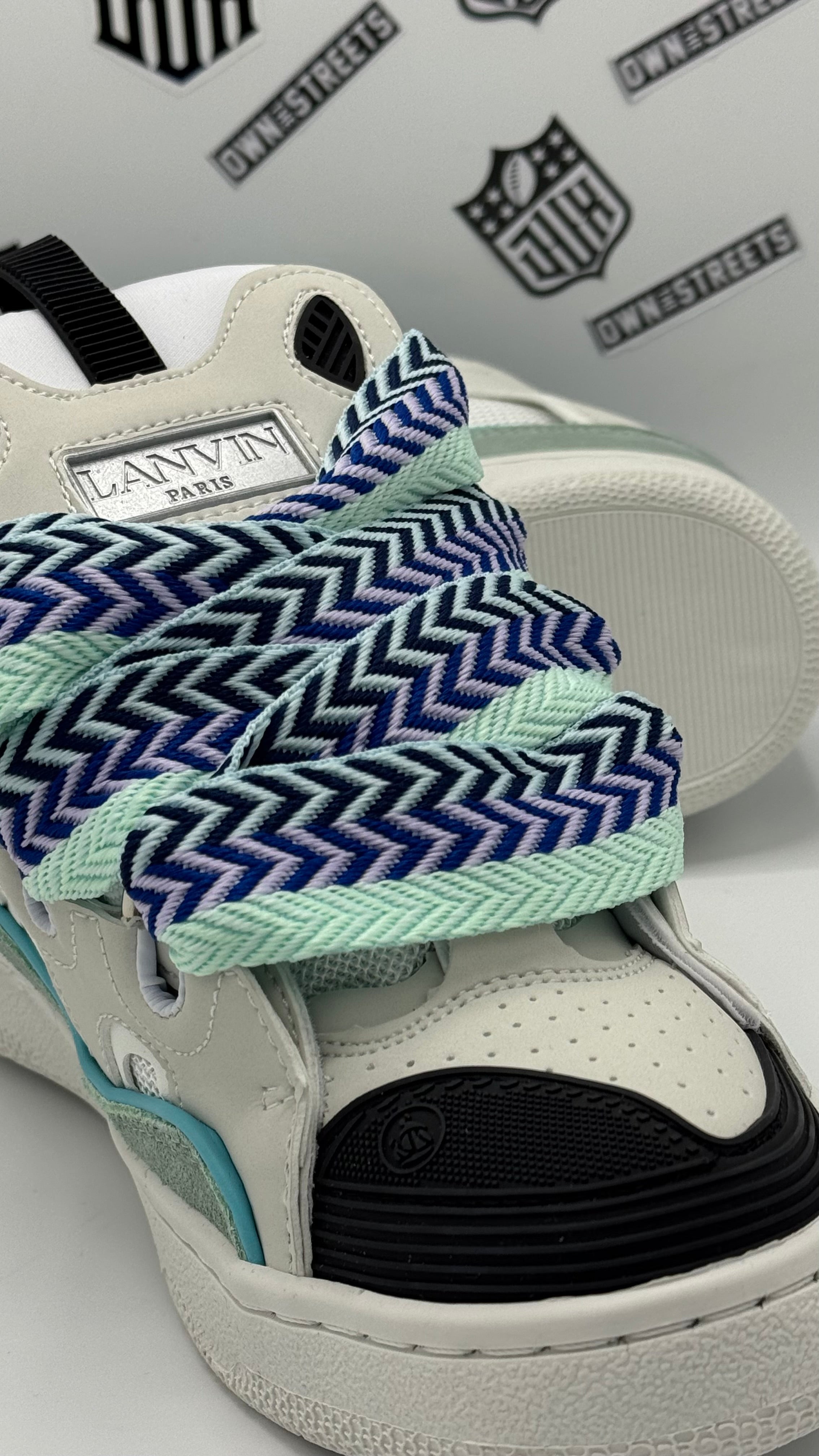 LANVIN CURB SNEAKERS WHITE GREEN (VERY HIGH QUALITY)