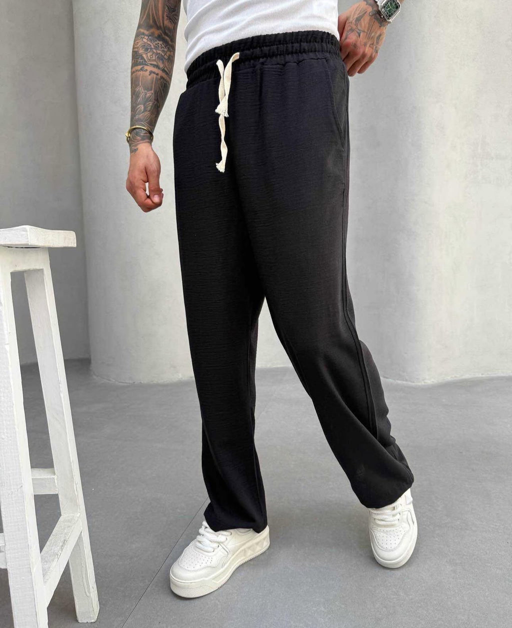 PANTALON EN LIN 100% 🧶 BLACK