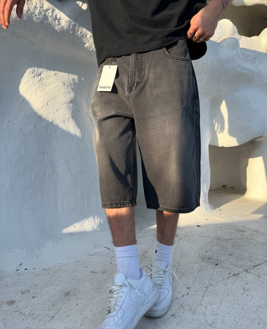BAGGY SHORT JEANS LIGHT BLACK (ORIGINAL)