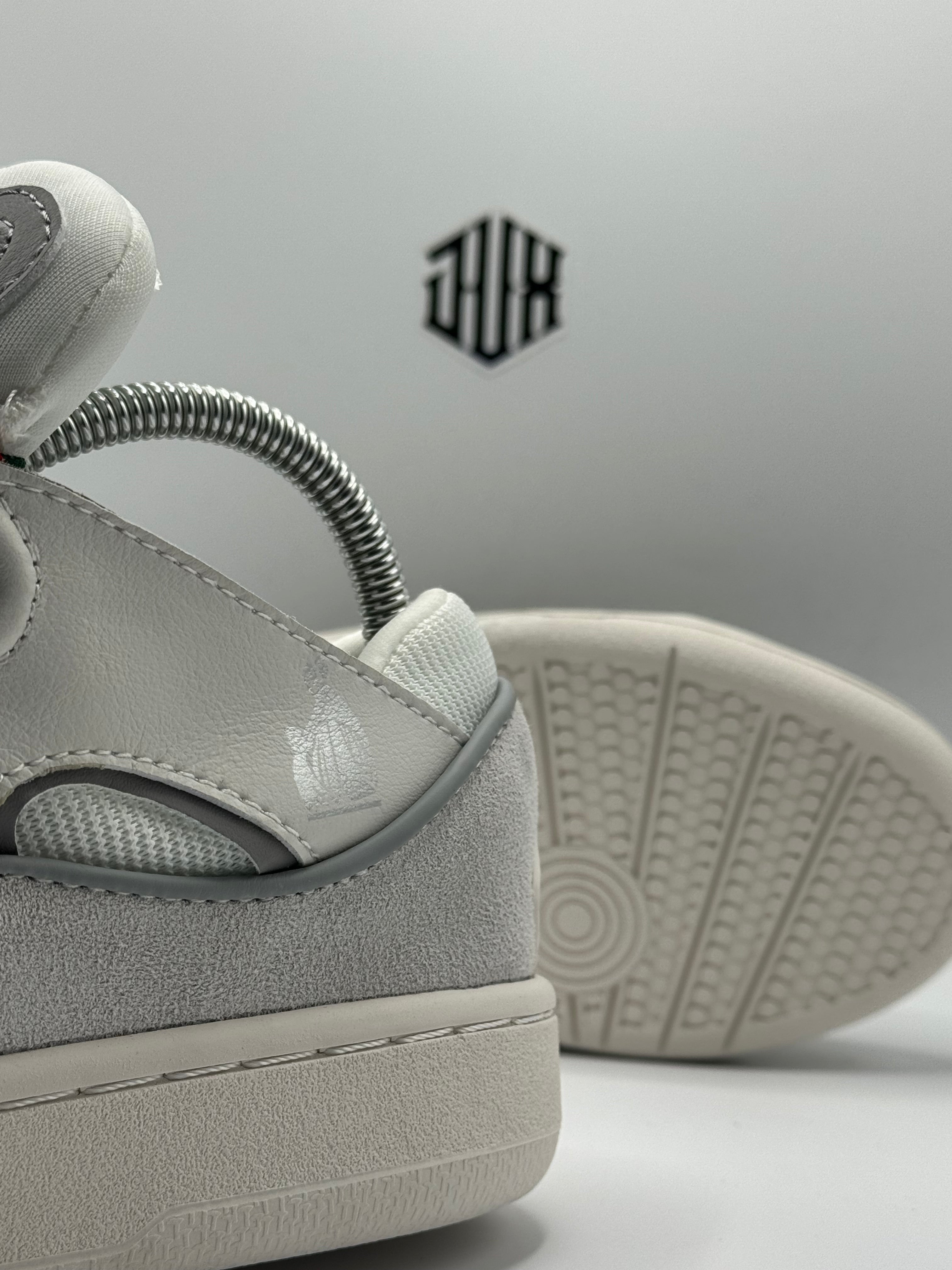 LANVIN CURB SNEAKERS WHITE GREY