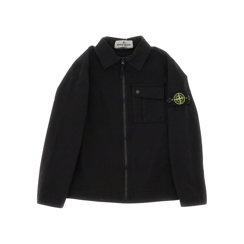 STONE ISLAND BLACK OVERSHIRT ZIP (1:1 QUALITY) FULL DETAILS