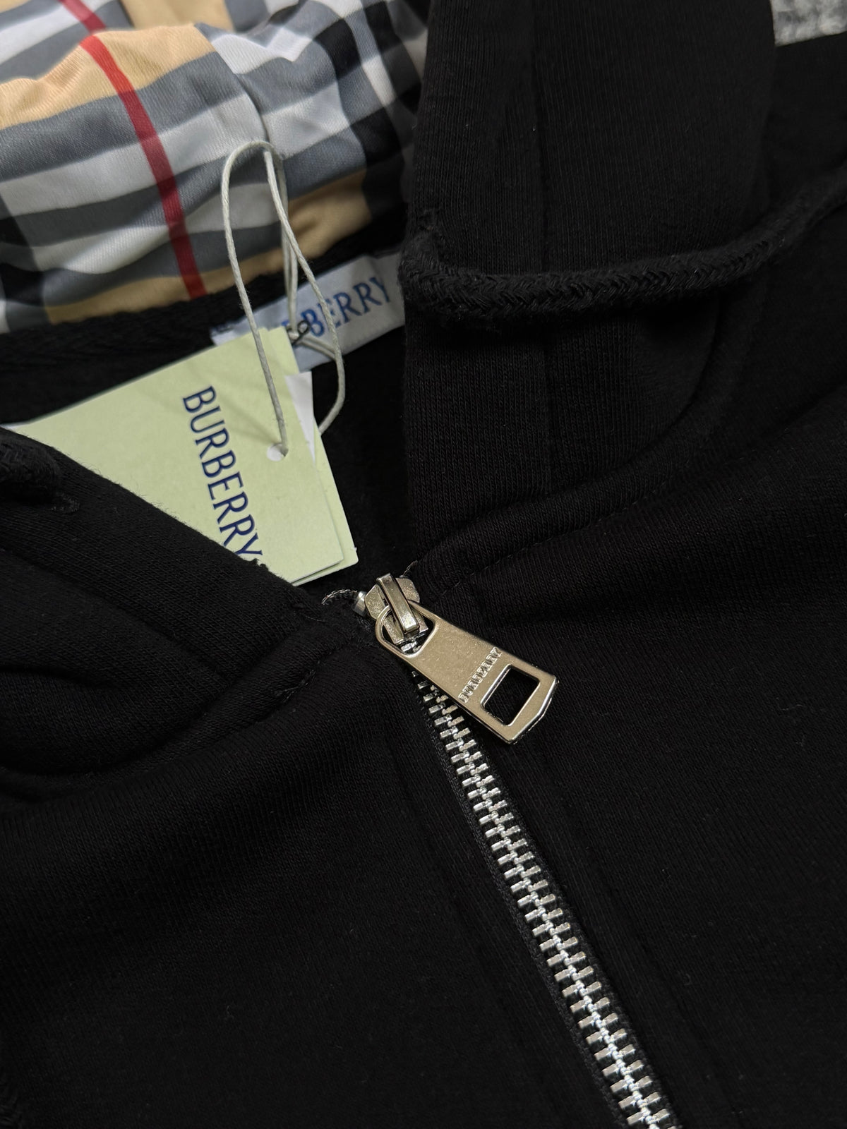 Burberry Black Zip Up Hoodie ( TRIPLE A )