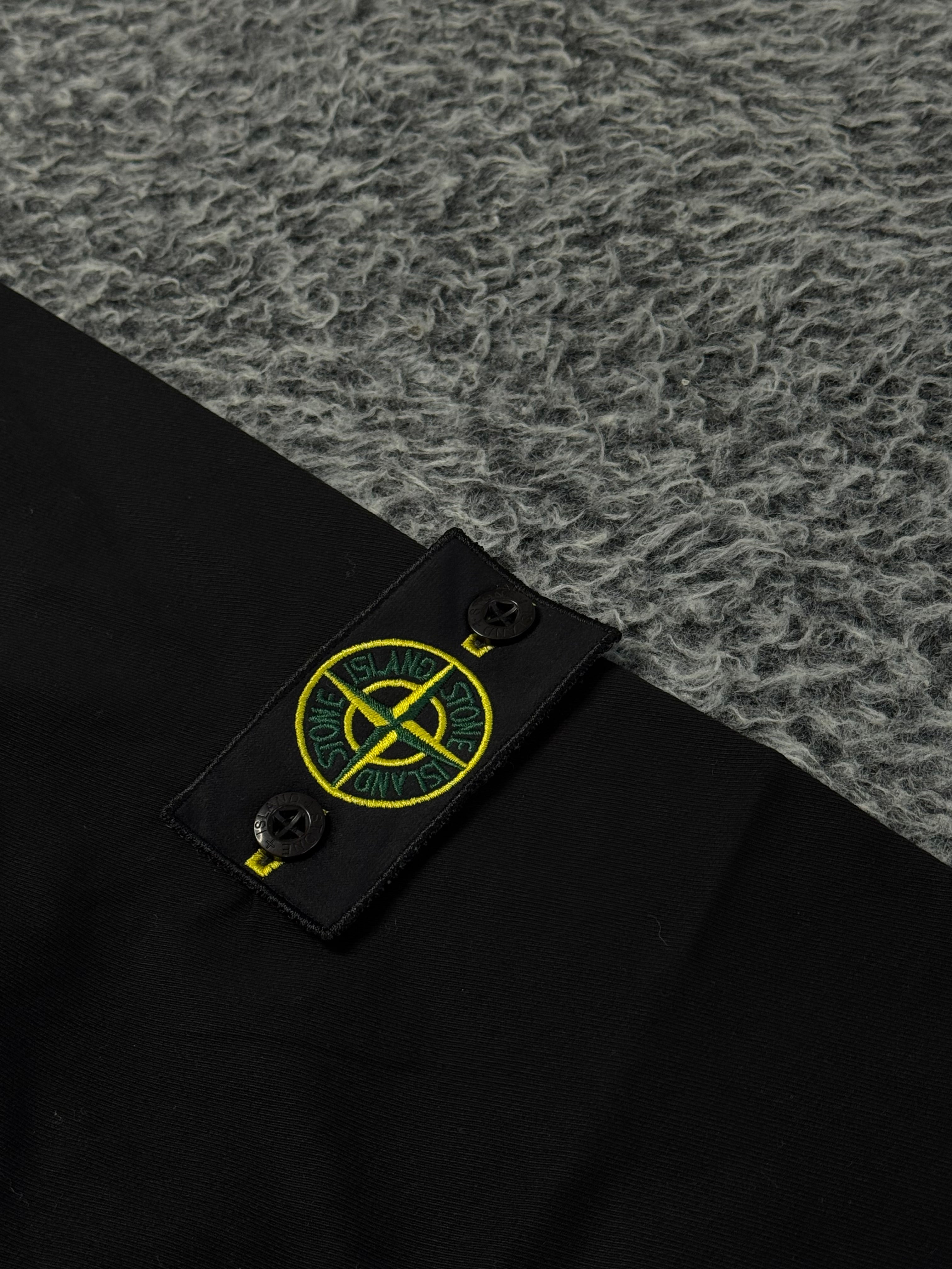 STONE ISLAND BLACK OVERSHIRT ZIP (1:1 QUALITY) FULL DETAILS