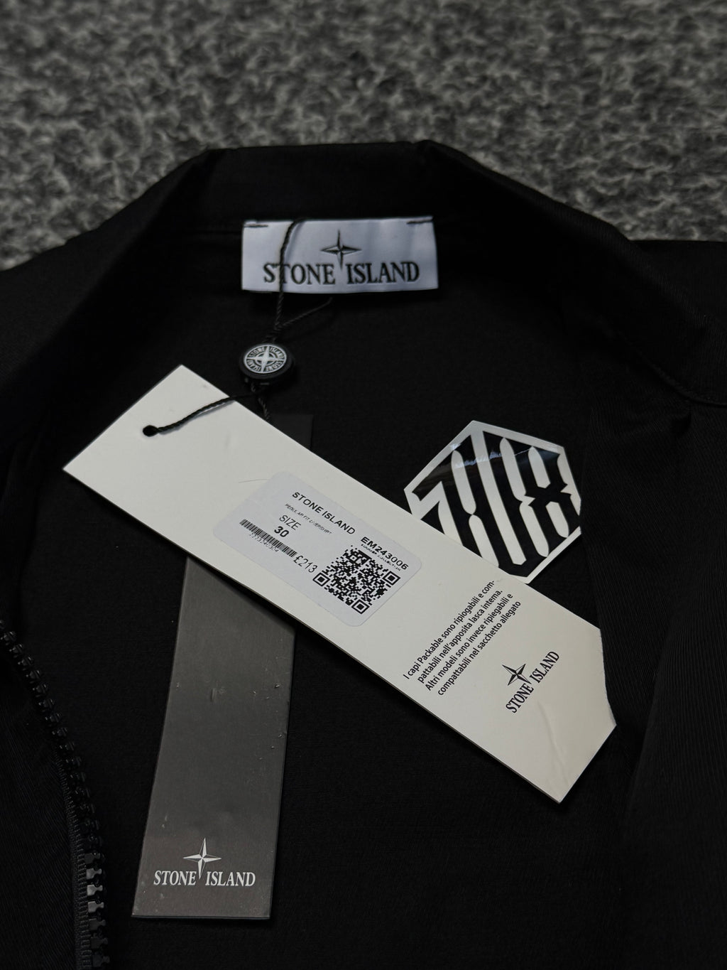 STONE ISLAND BLACK OVERSHIRT ZIP (1:1 QUALITY) FULL DETAILS