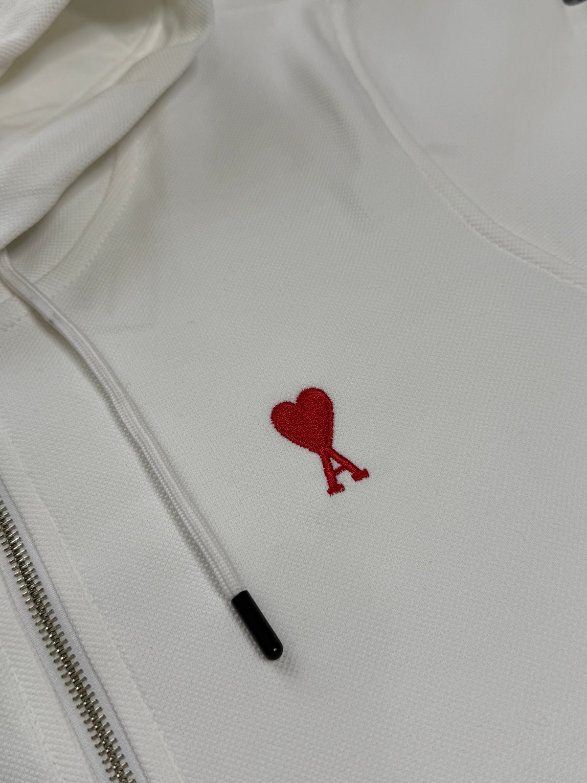 Ami Zip Up Hoodie White (TRIPLE A)