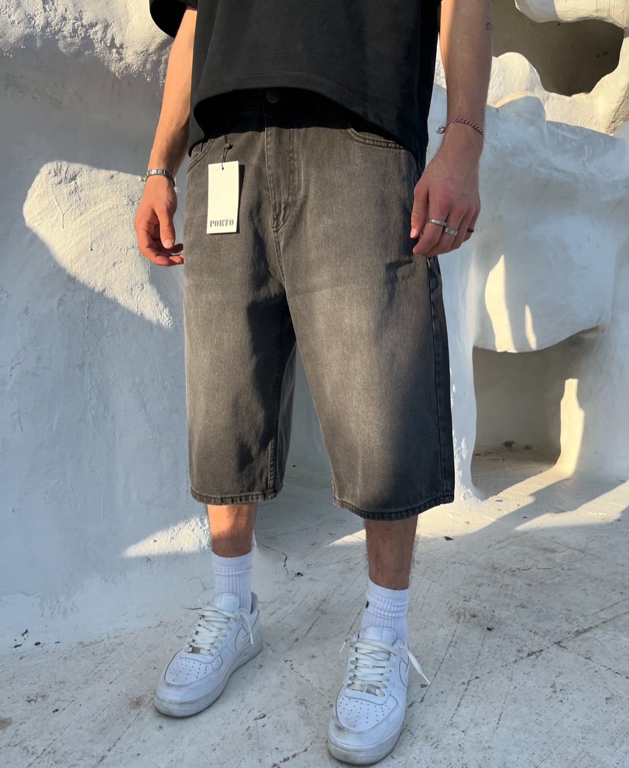 BAGGY SHORT JEANS LIGHT BLACK (ORIGINAL)