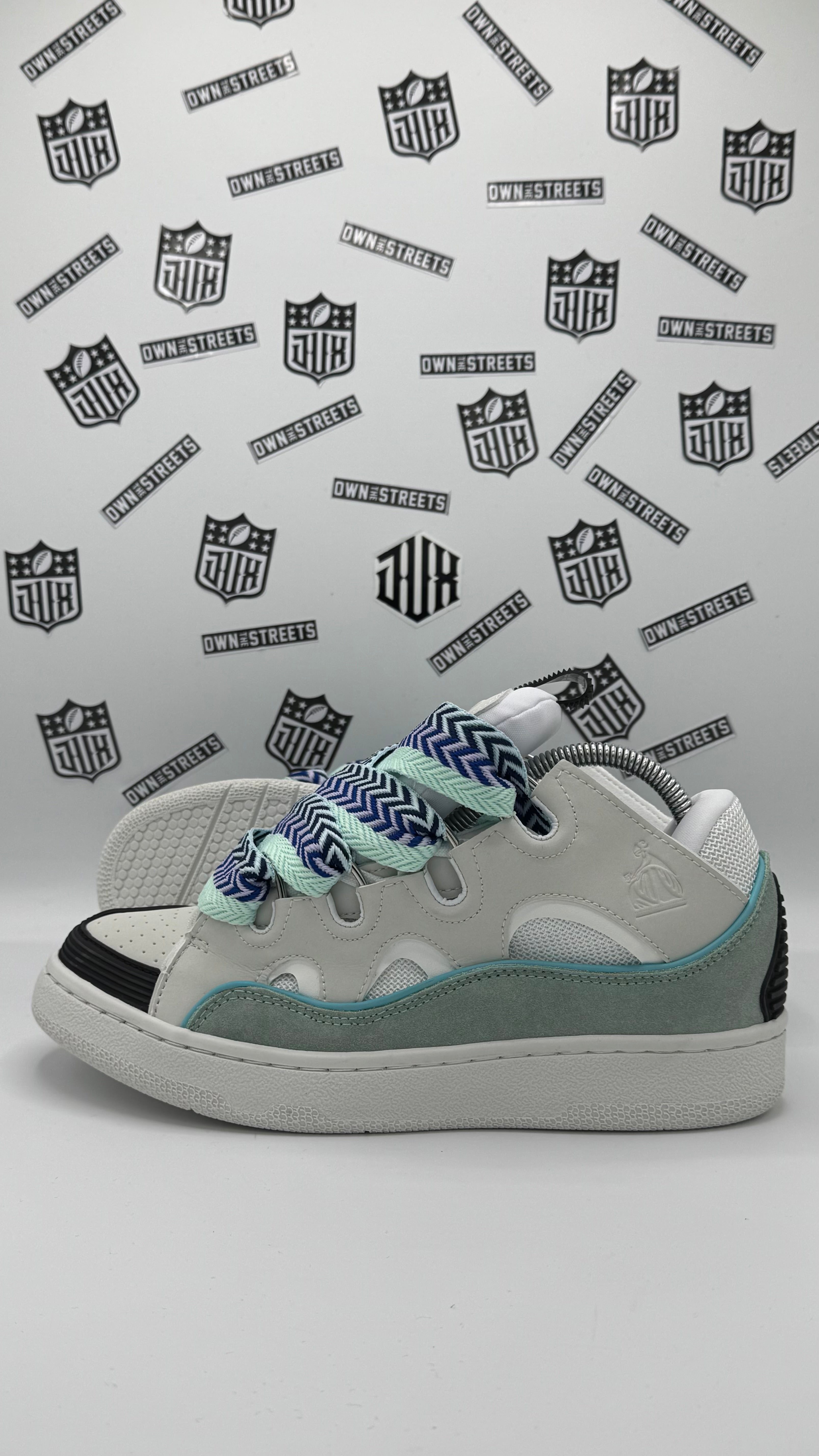 LANVIN CURB SNEAKERS WHITE GREEN (VERY HIGH QUALITY)