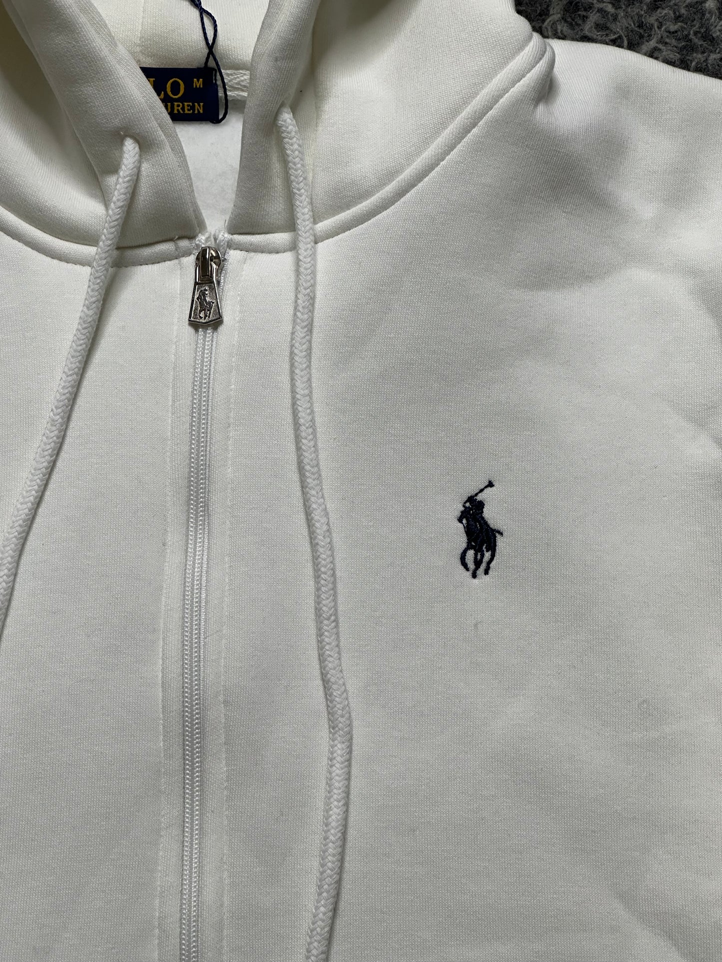 POLO RALPH LAUREN WHITE ZIP UP HOODIE