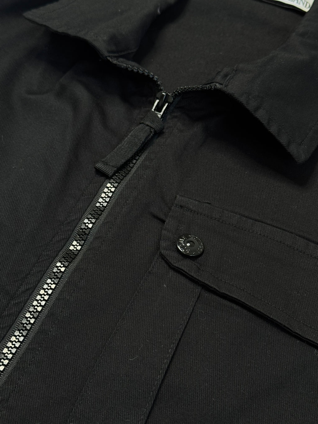 STONE ISLAND BLACK OVERSHIRT ZIP (1:1 QUALITY) FULL DETAILS