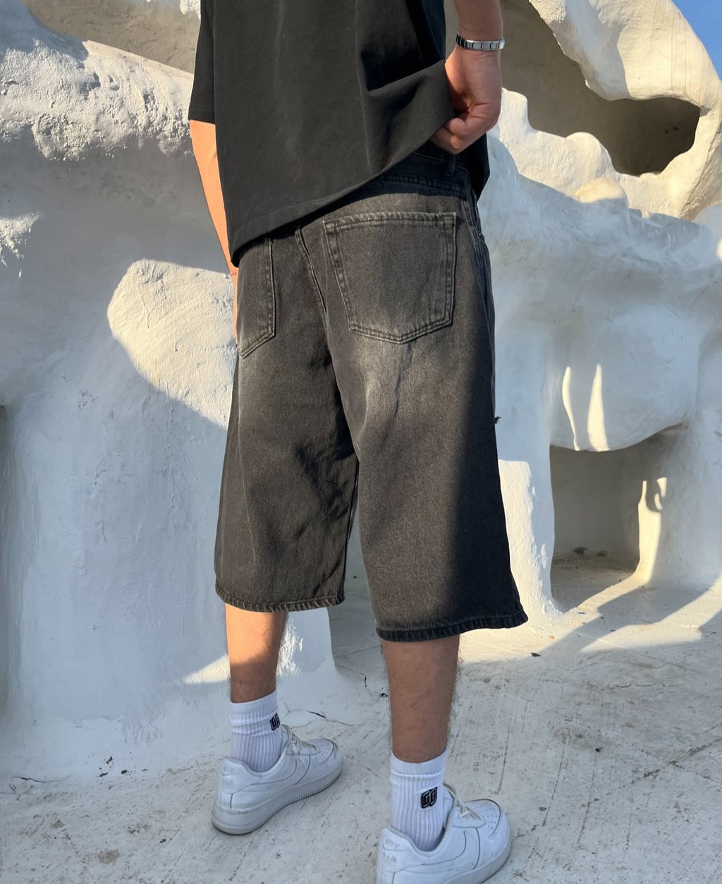 BAGGY SHORT JEANS LIGHT BLACK (ORIGINAL)