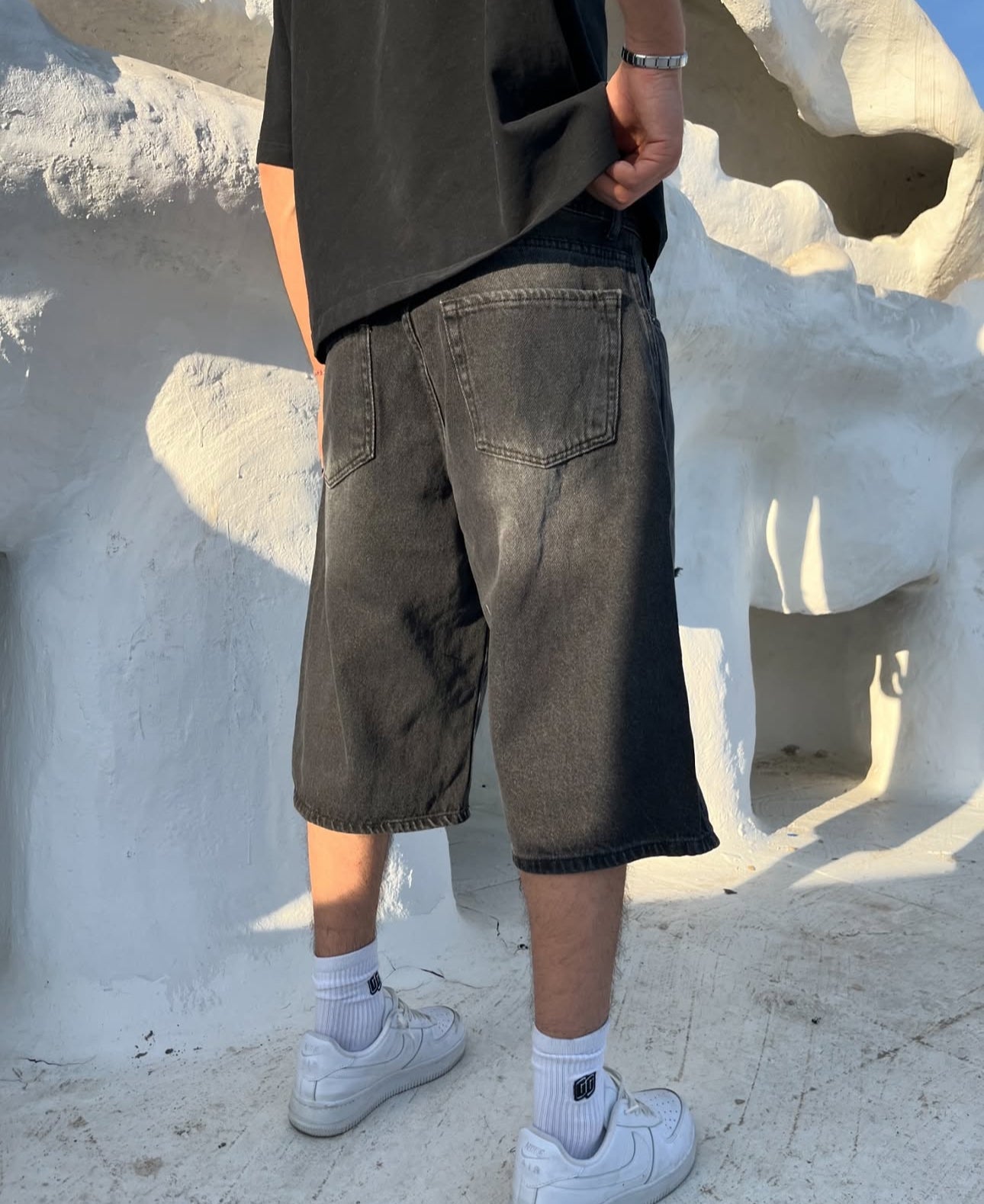 BAGGY SHORT JEANS LIGHT BLACK (ORIGINAL)