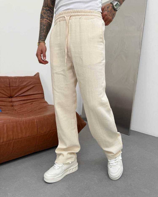 PANTALON EN LIN 100% 🧶 CREAMY