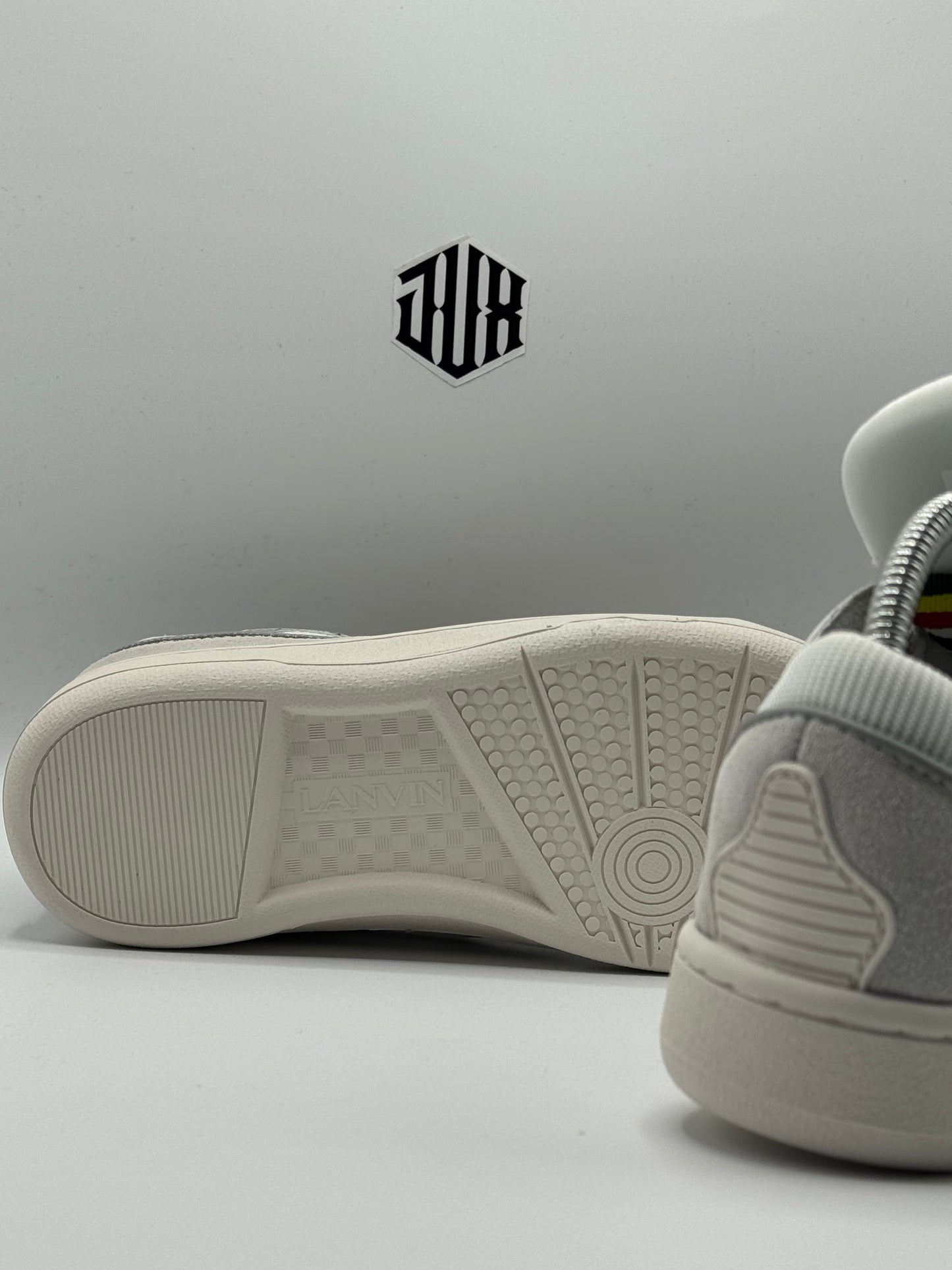 LANVIN CURB SNEAKERS WHITE GREY