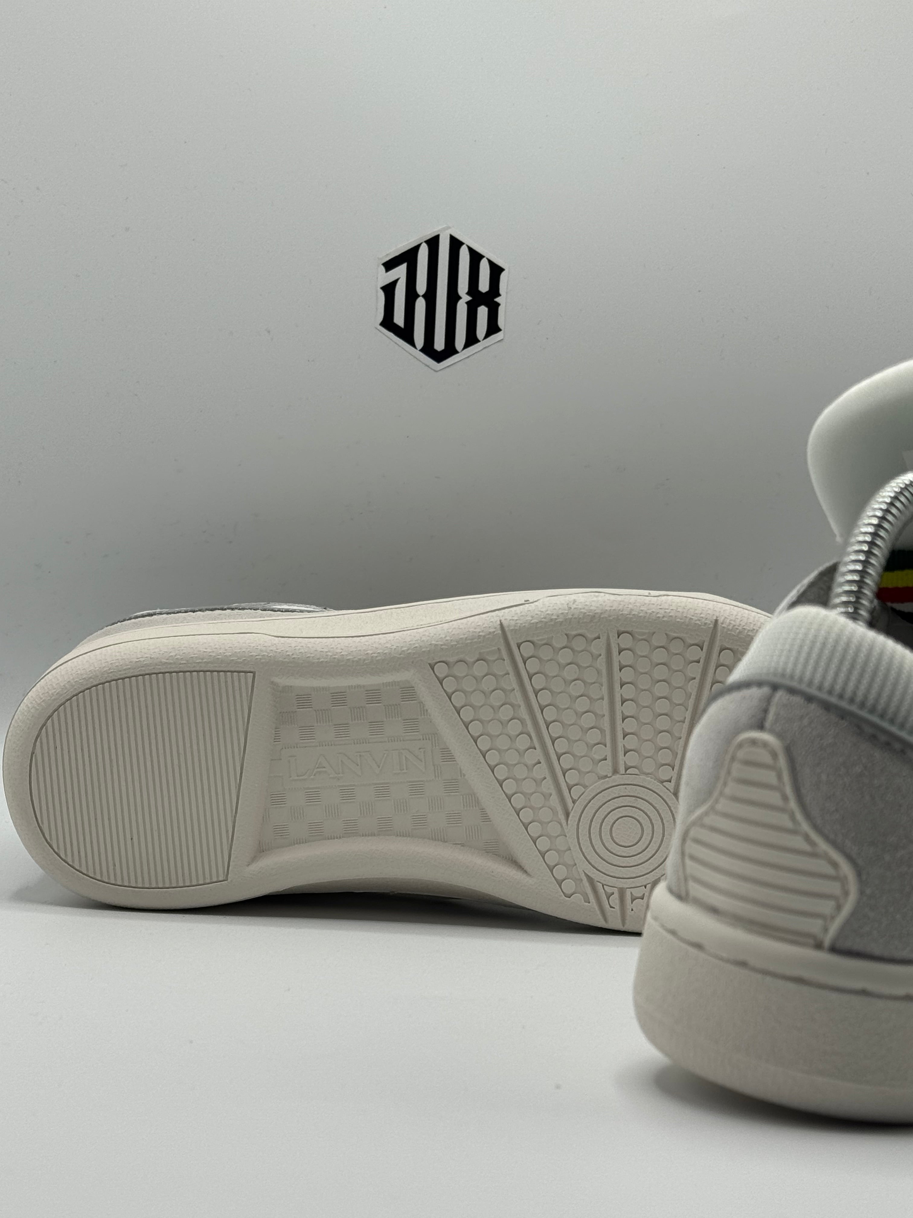 LANVIN CURB SNEAKERS WHITE GREY