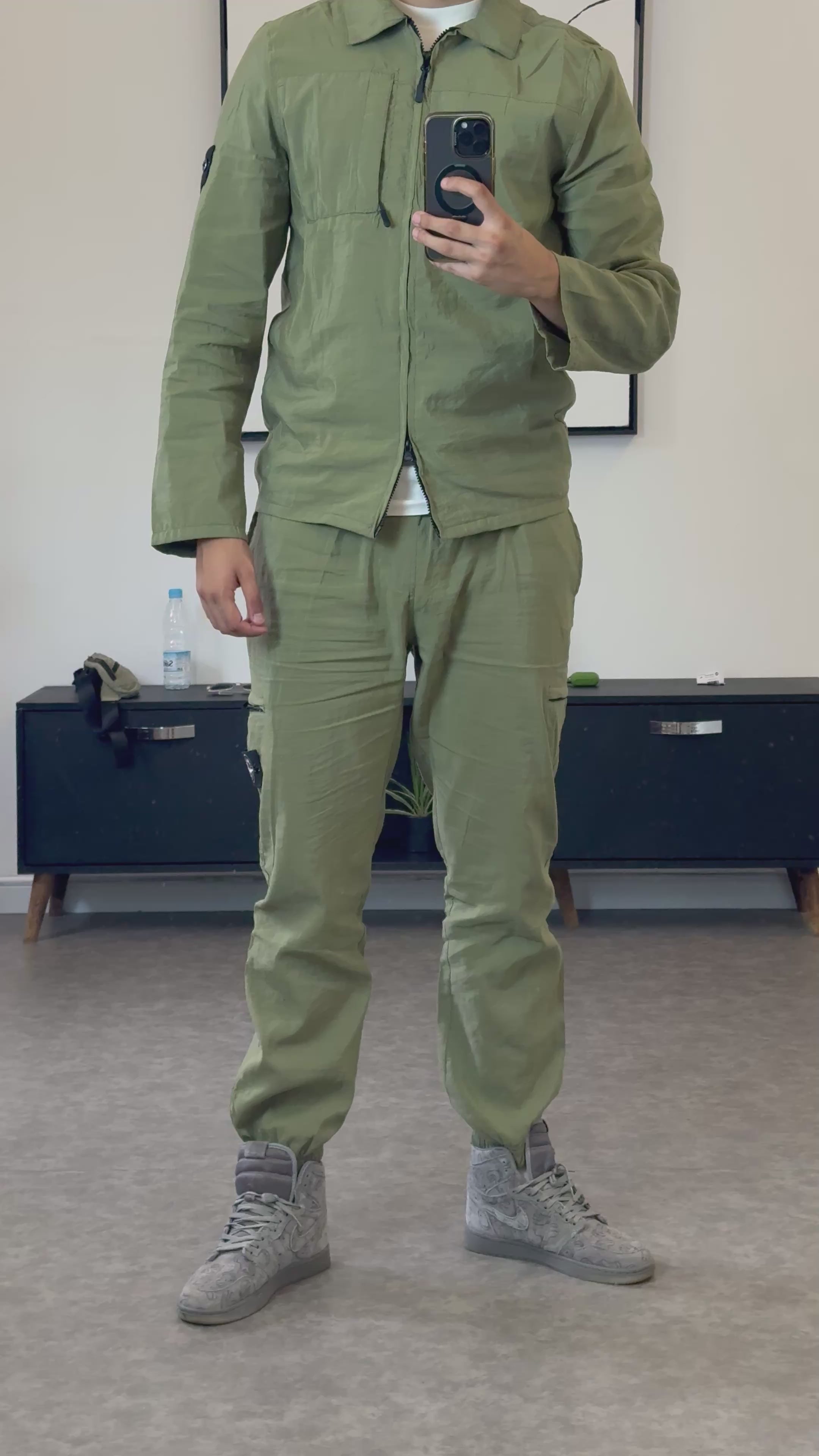 STONE ISLAND LIGHT TRACKSUIT OLIVE (TRIPLE A QUALITY)