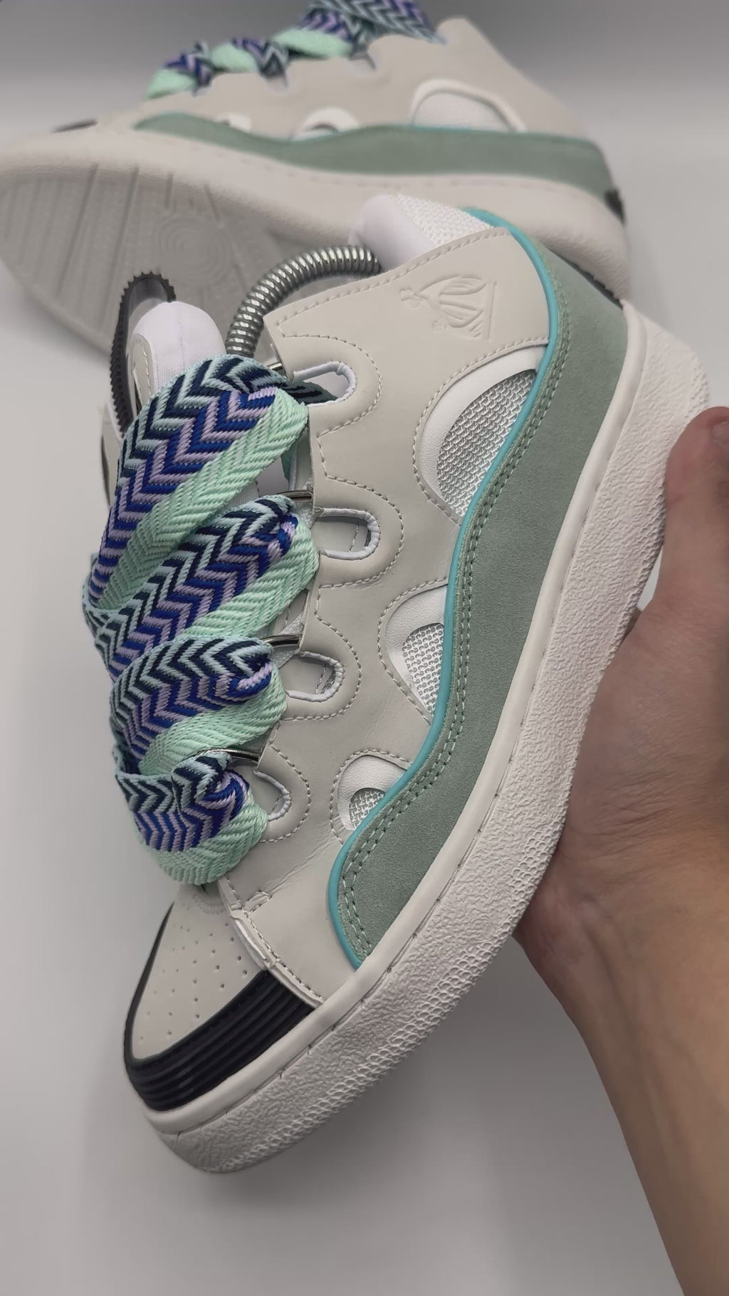 LANVIN CURB SNEAKERS WHITE GREEN (VERY HIGH QUALITY)